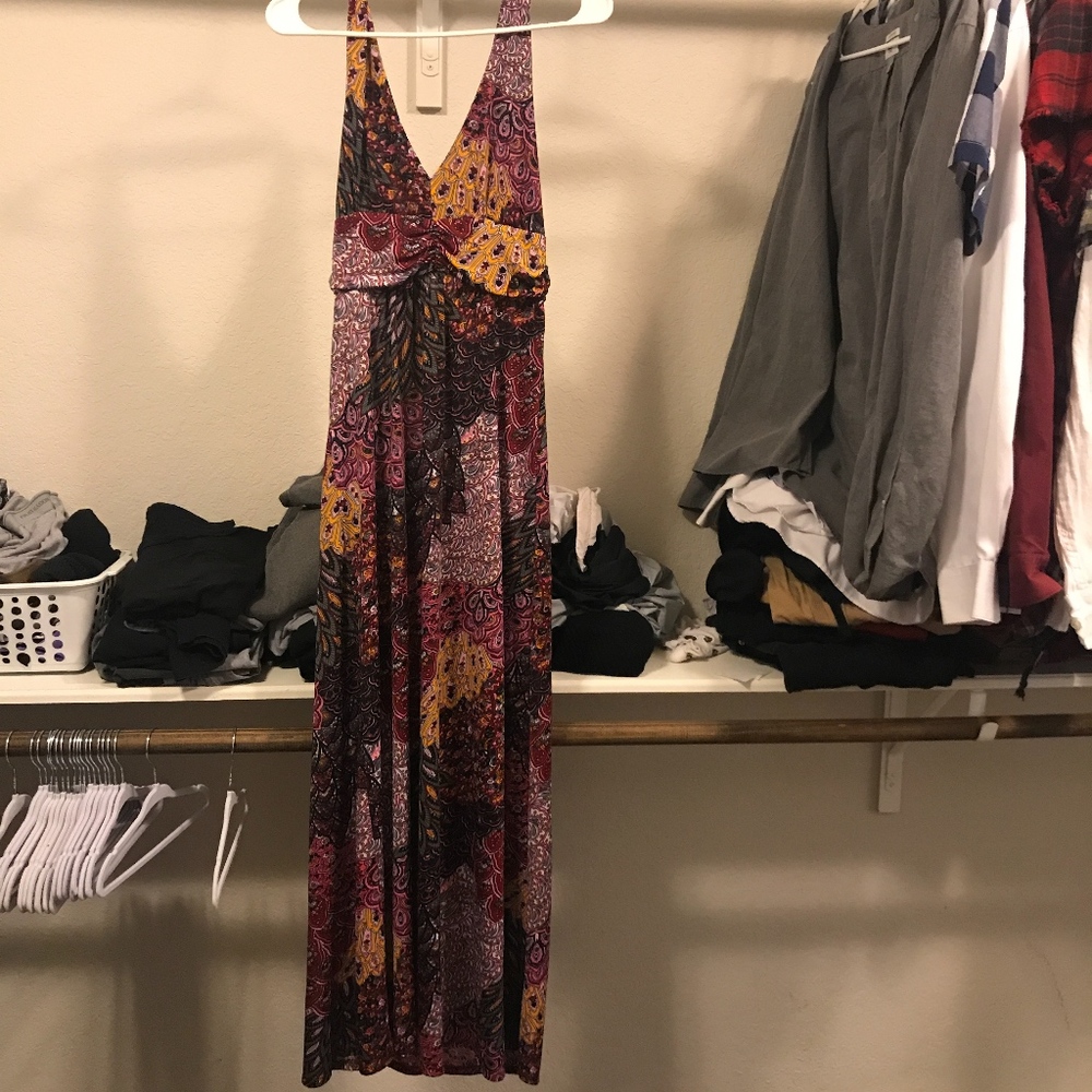 halter neck maxi dress